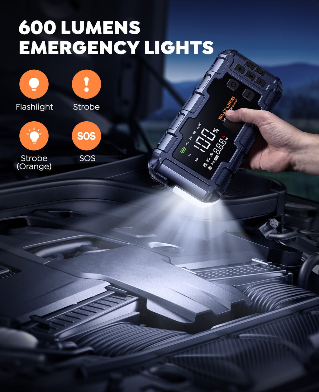 【Flash Sale】Buture Beta07 Car Jump Starter 6000A With 160PSI Air Compressor